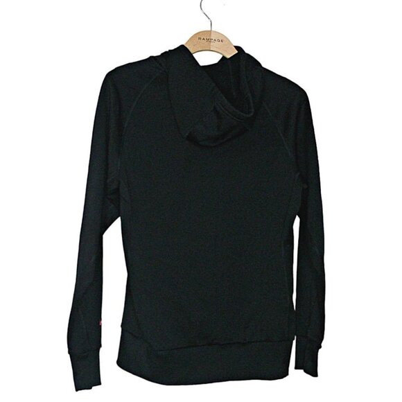 Womens Nike Therma Fit Zip Front Hoodie JUST DO IT Graphic Black Pink Size Small - Picture 3 of 12